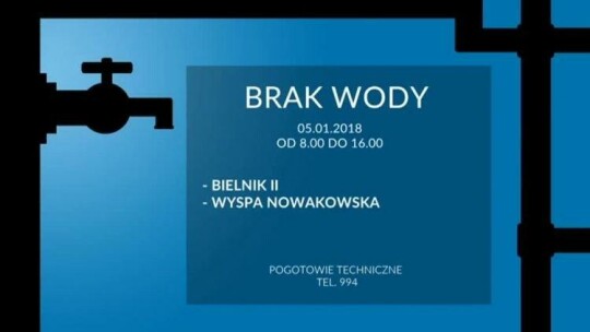 Awaria na sieci wodociągowej