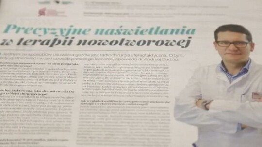  Dyrektor Centrum Radioterapii i Usprawniania w najnowszej "Rzeczpospolitej"