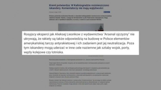 Iskandery w obwodzie kaliningradzkim 