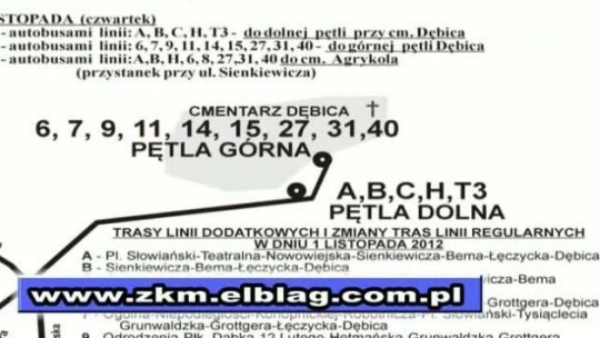 Komunikacja miejska na Wszystkich Świętych