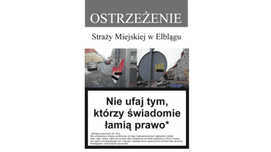 Ostrzeżenie - nielegalne reklamy rozwieszane w miejscach publicznych