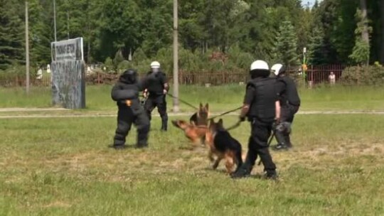 Policja ćwiczyła na stadionie