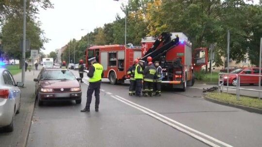 Potrącenie rowerzysty na Mickiewicza