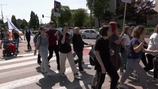 Przemarsz osób niepełnosprawnych w Elblągu