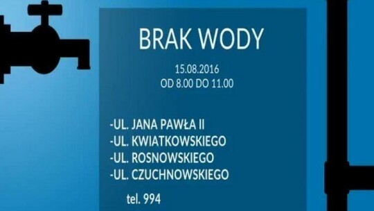 W czwartek zabraknie wody