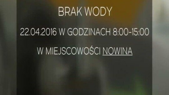 W piątek zabraknie wody