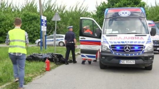 Wypadek motocyklisty na ul. Mazurskiej
