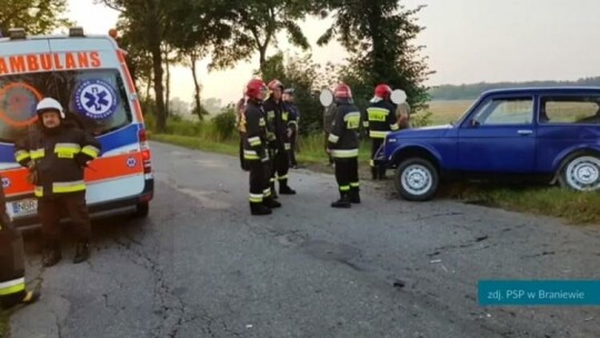 Zderzenie dwóch pojazdów w gminie Pieniężno