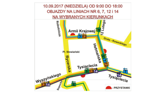Zmiana organizacji ruchu w niedzielę