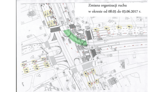 Zmiany organizacji ruchu na skrzyżowaniu ul. Grota Roweckiego - 12 Lutego - Armii Krajowej