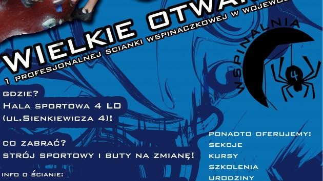 6 listopada otwarcie ścianki wspinaczkowej w IV LO