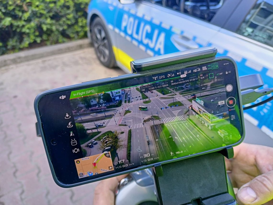 Dron nad ulicami Elbląga. To część ogólnopolskiej akcji