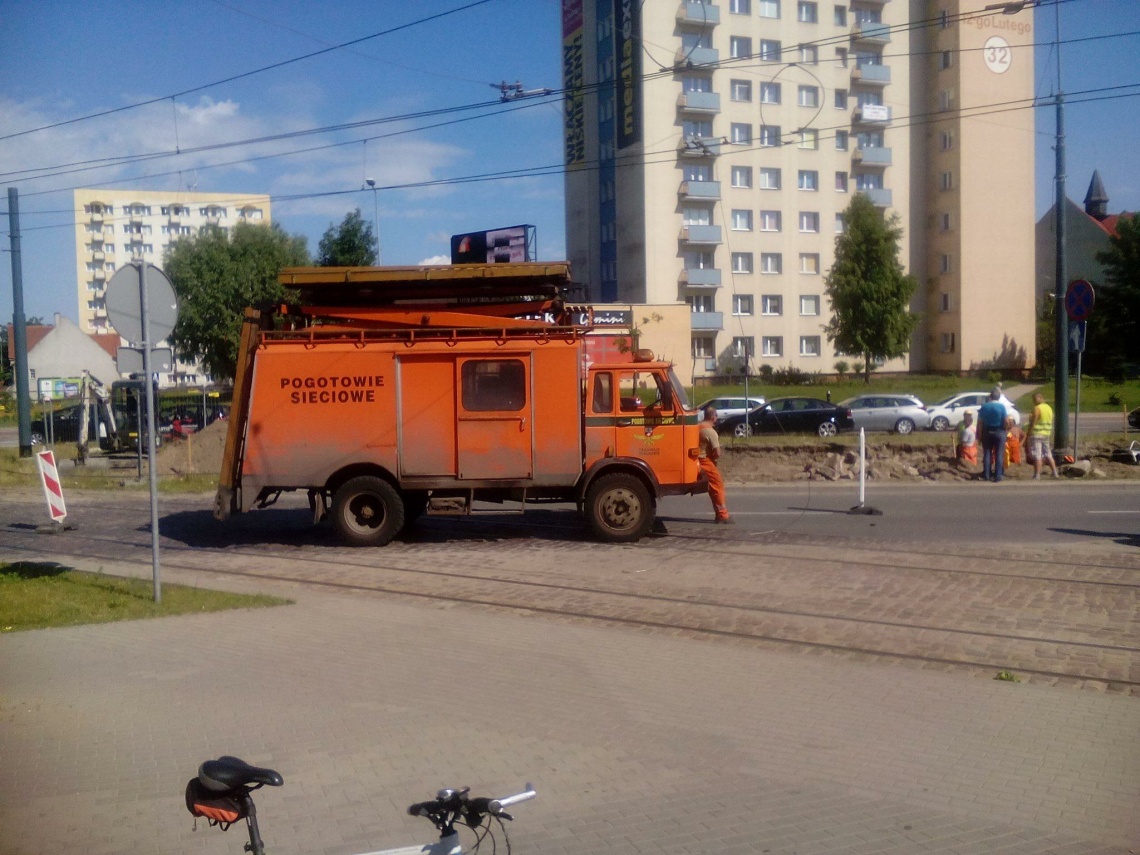 Elbląg. Zerwana trakcja tramwajowa 