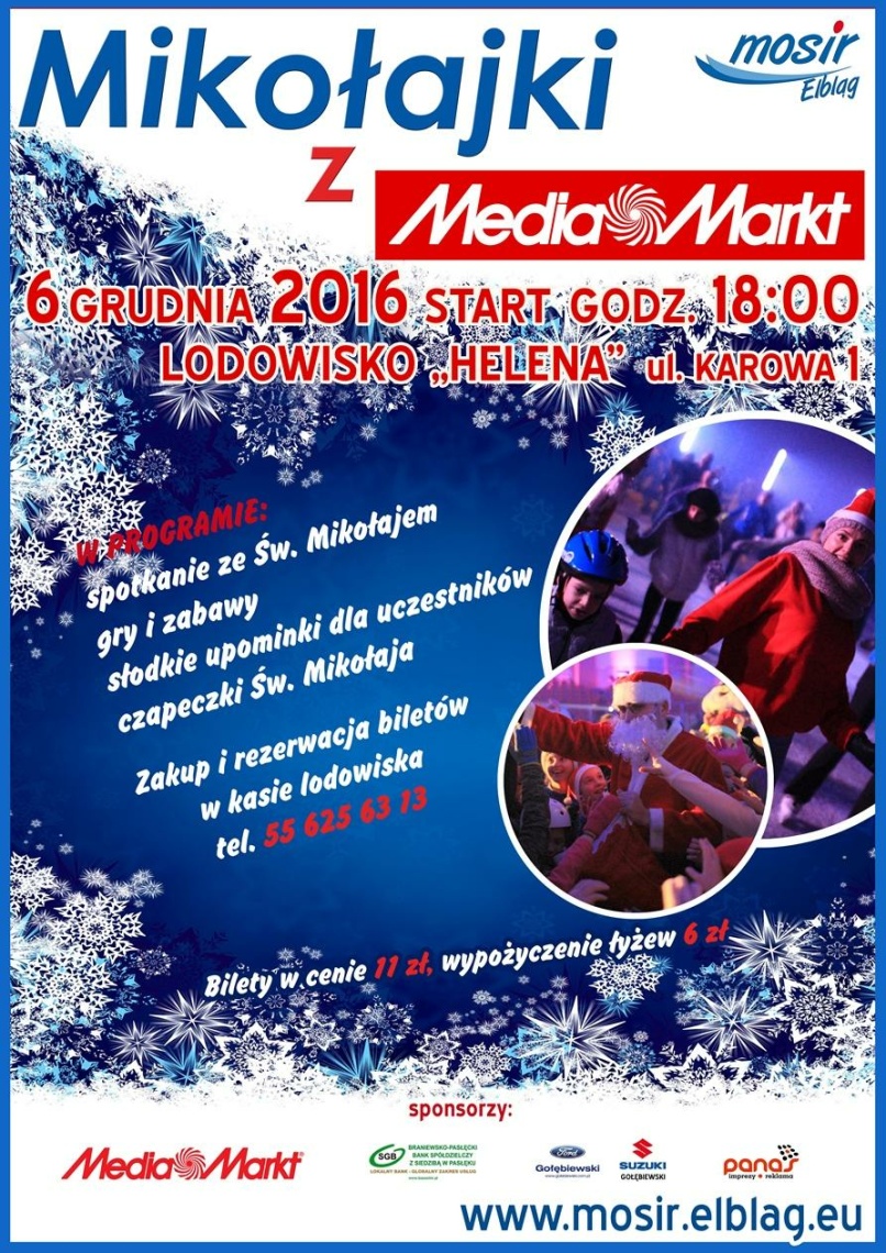 Święty Mikołaj zaprasza na lodowisko Helena