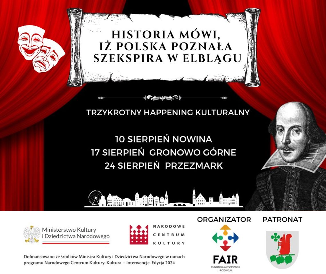 Szekspir w Elblągu: Trzykrotny Kulturalny Happening w Gminie Elbląg Szekspir w Elblągu: Trzykrotny Kulturalny Happening w Gminie Elbląg