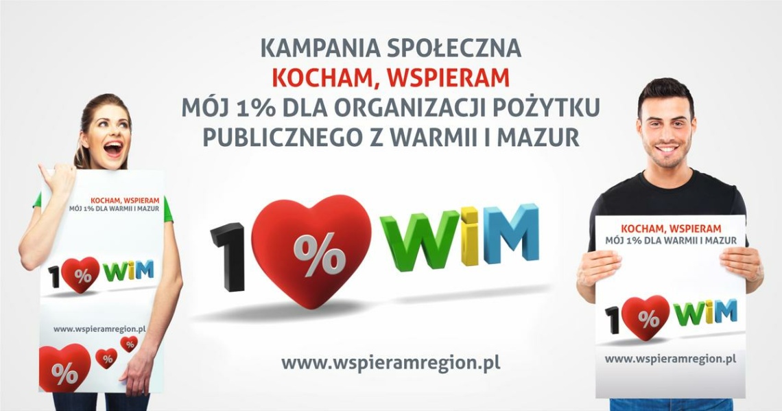 „Wspieram region” – Kocham wspieram – mój 1% dla organizacji pożytku publicznego z Warmii i Mazur.