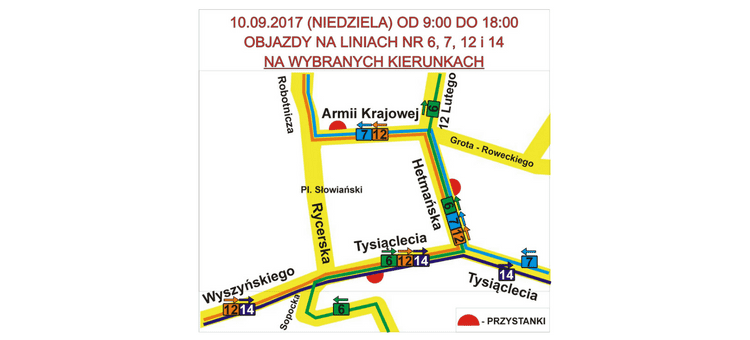 Zmiana organizacji ruchu w niedzielę