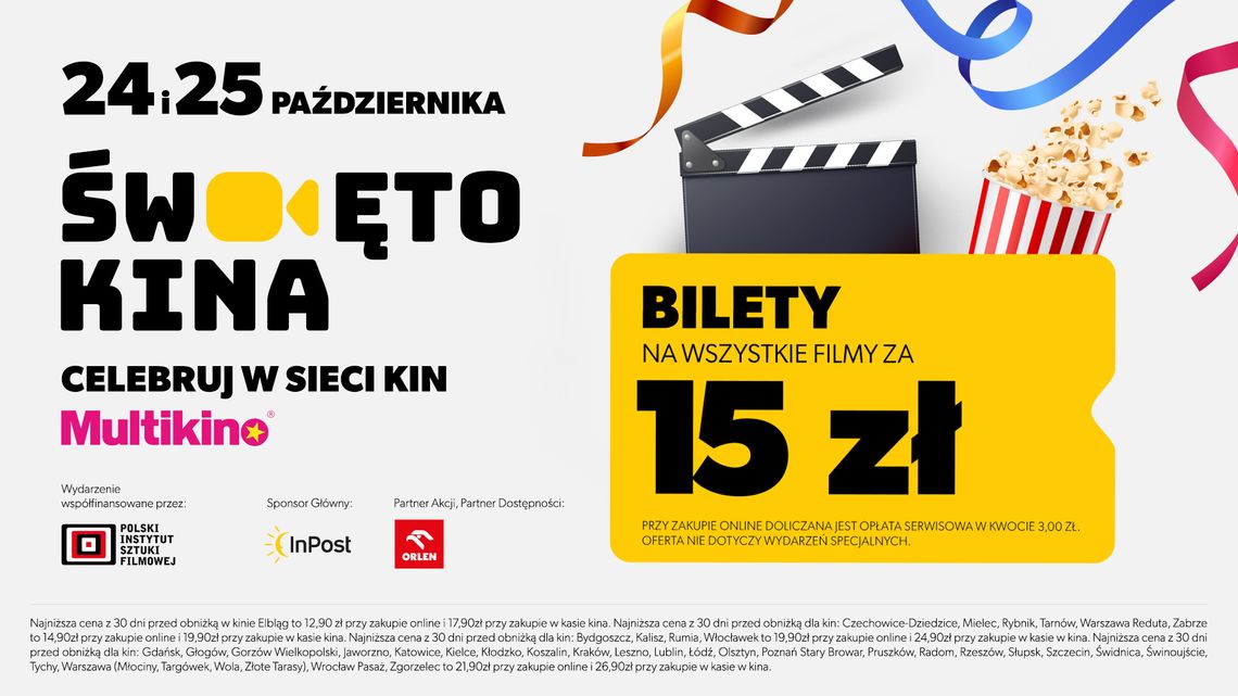 Święto Kina powraca do Multikina! Cały weekend z filmami za 15 zł Święto Kina powraca do Multikina! Cały weekend z filmami za 15 zł